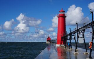 The lighthouse at Grand Haven, Michigan