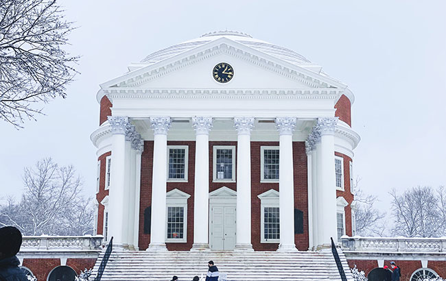 University of Virginia in the snow