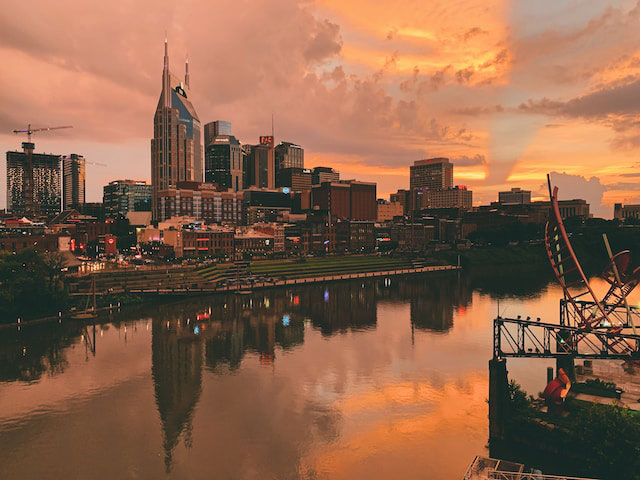 Orange sky over Nashville