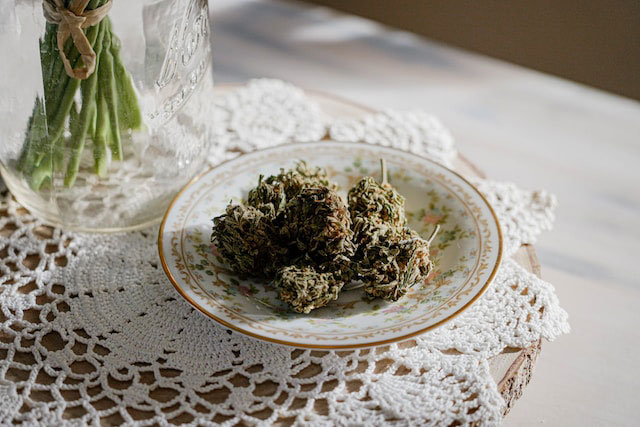 cannabis flower in a bowl