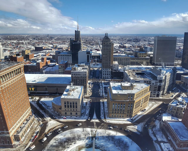 aerial view of Buffalo, New York